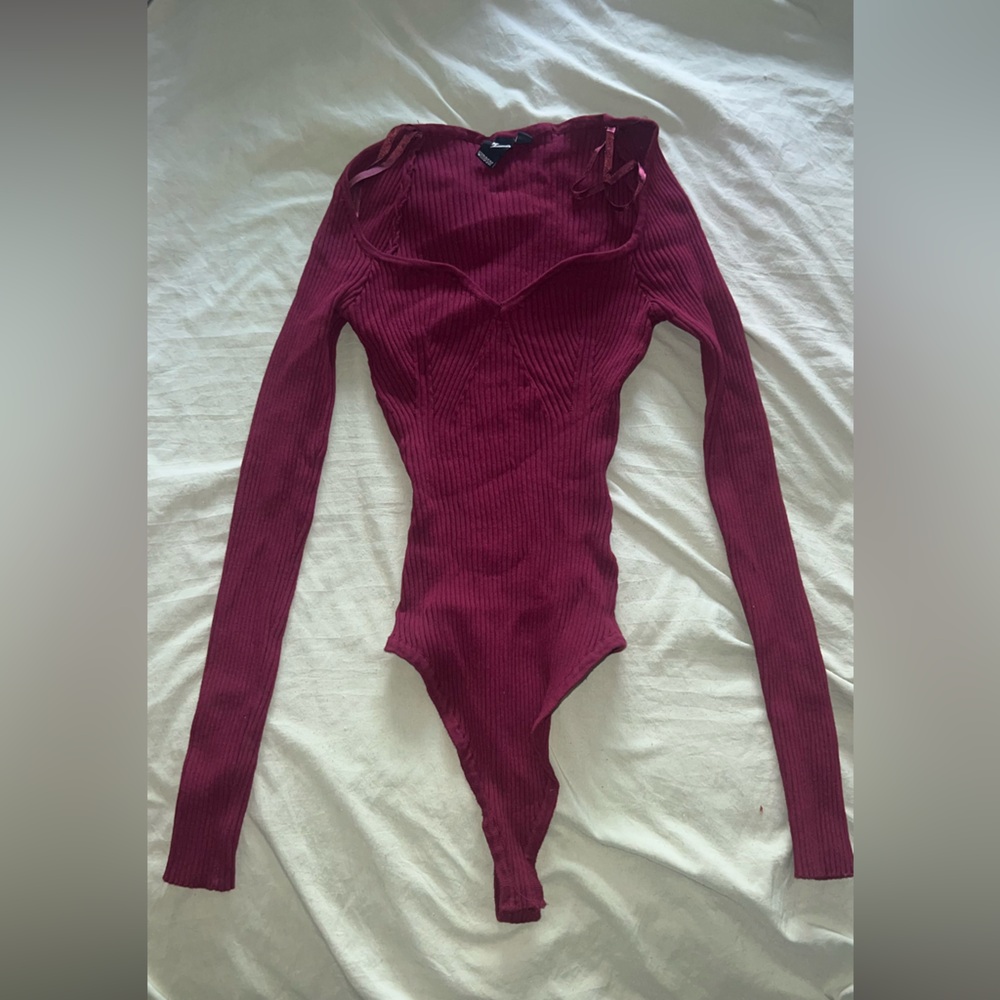 Windsor Burgundy Ribbed Bodysuit